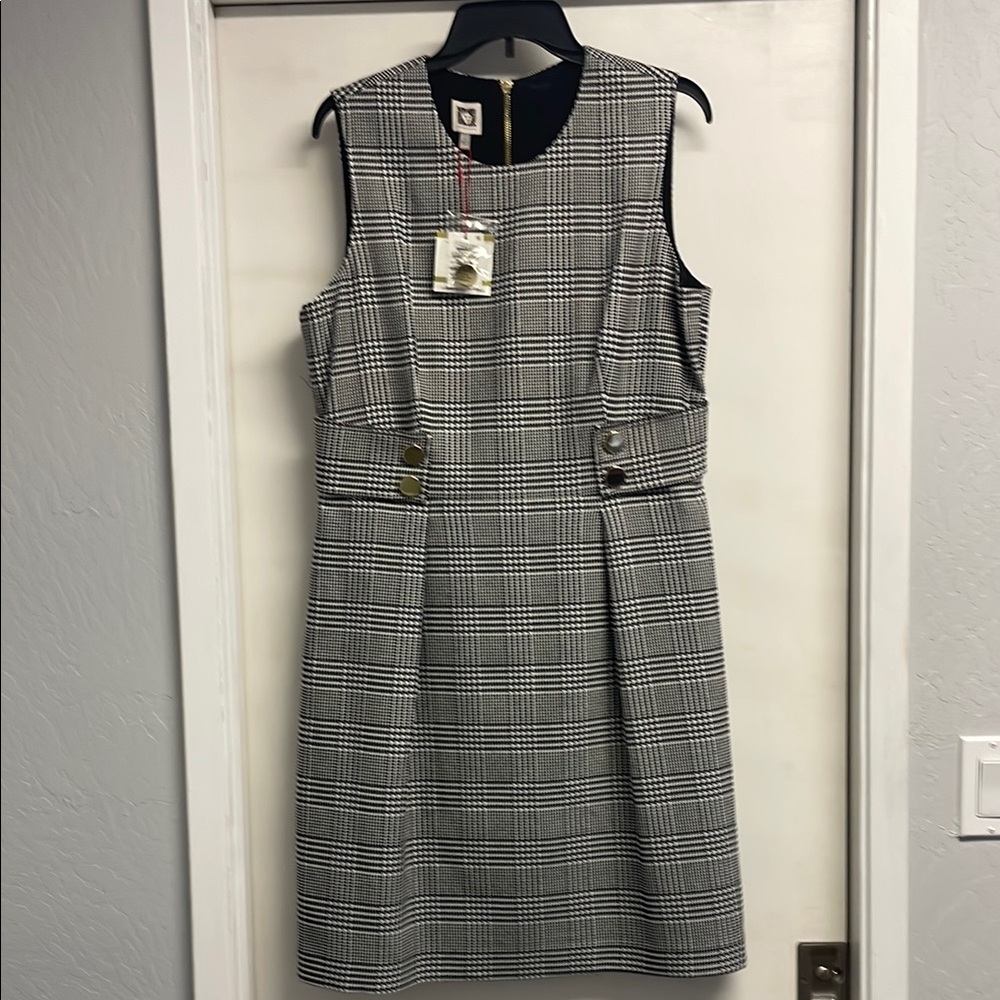 Classic Black and White Plaid Dress